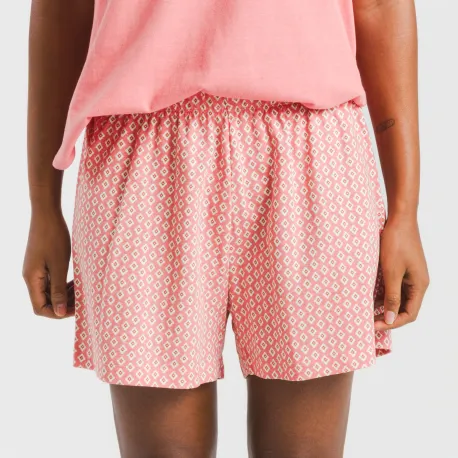 Pijama curto algodão Sassy coral