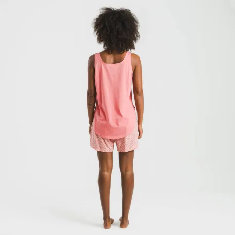 Pijama curto algodão Sassy coral