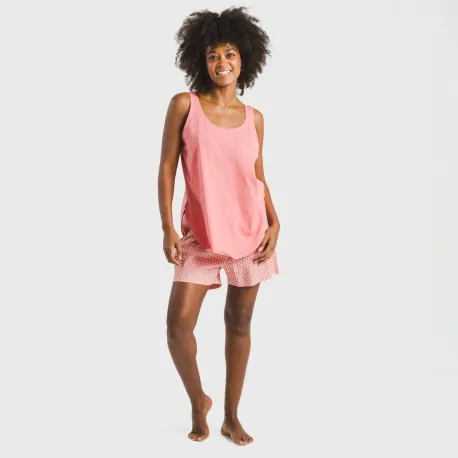 Pijama curto algodão Sassy coral