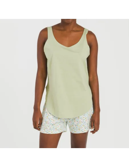 Pijama curto algodão Geminis verde