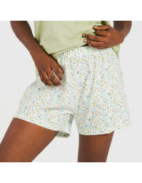 Pijama curto algodão Geminis verde