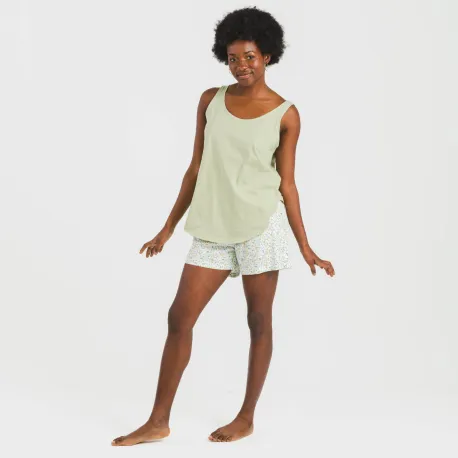 Pijama curto algodão Geminis verde