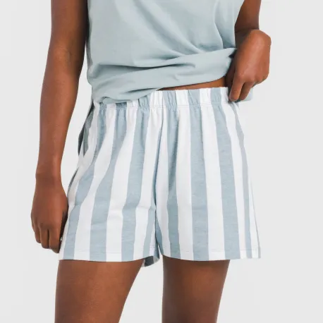 Pijama curto algodão Raya Elvis azul indigo