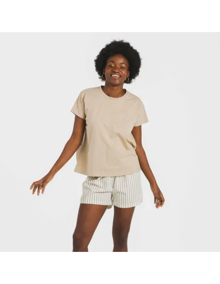 Pijama curto manga fluída algodão mulher Raya Kodac arena