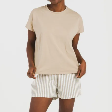 Pijama curto manga fluída algodão mulher Raya Kodac arena