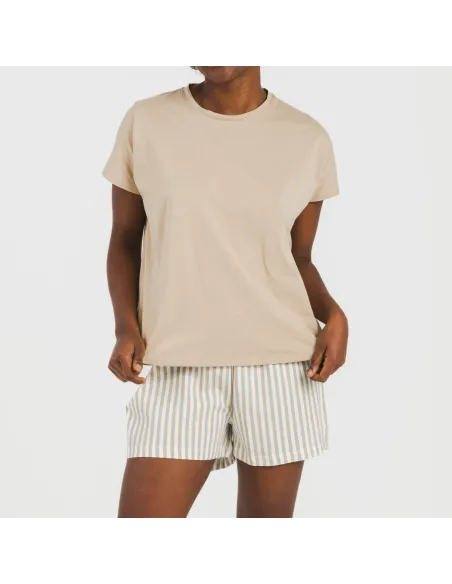 Pijama curto manga fluída algodão mulher Raya Kodac arena