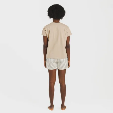 Pijama curto manga fluída algodão mulher Raya Kodac arena