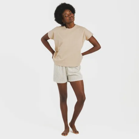 Pijama curto manga fluída algodão mulher Raya Kodac arena