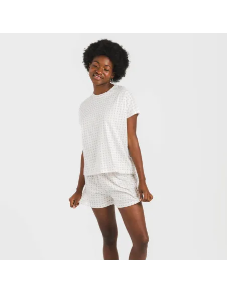 Pijama curto manga fluída algodão mulher Klaus marsala Pijama curto manga fluída algodão mulher Klaus marsala