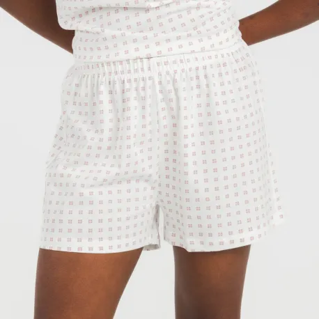 Pijama curto manga fluída algodão mulher Klaus marsala