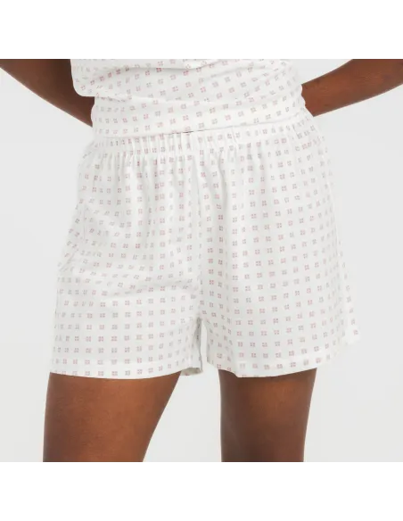 Pijama curto manga fluída algodão mulher Klaus marsala Pijama curto manga fluída algodão mulher Klaus marsala