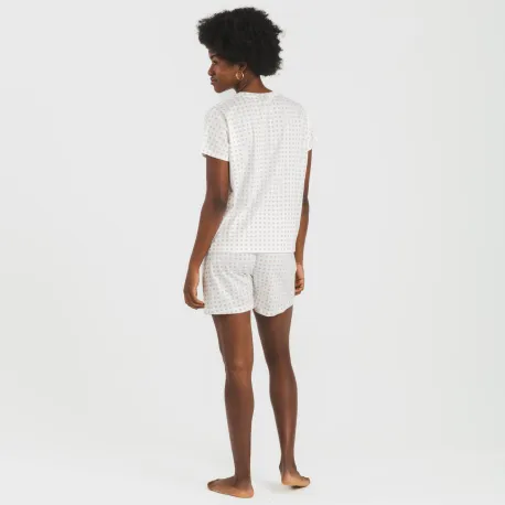 Pijama curto manga fluída algodão mulher Klaus marsala