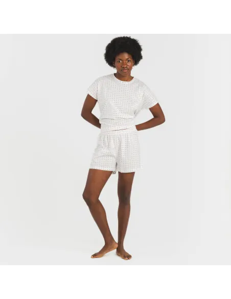 Pijama curto manga fluída algodão mulher Klaus marsala Pijama curto manga fluída algodão mulher Klaus marsala