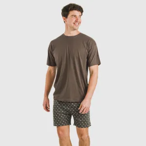Pijama curto algodão homem Cachemir petróleo