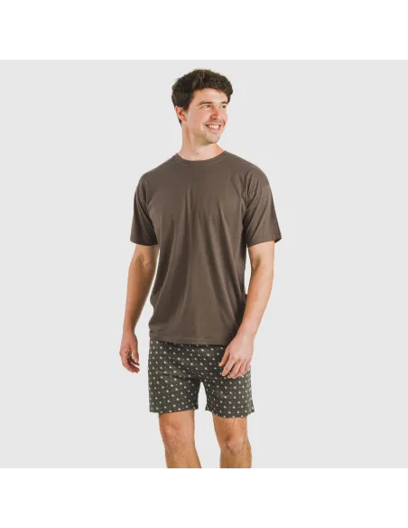 Pijama curto algodão homem Cachemir petróleo Pijama curto algodão homem Cachemir petróleo