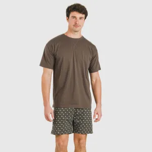 Pijama curto algodão homem Cachemir petróleo 2