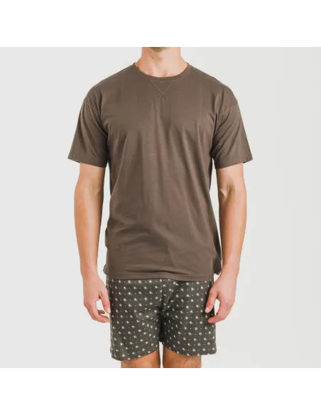 Pijama curto algodão homem Cachemir petróleo Pijama curto algodão homem Cachemir petróleo