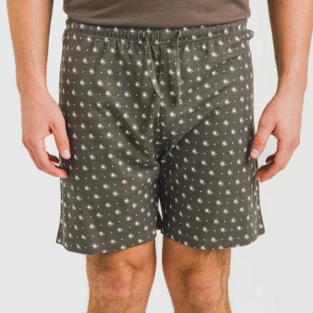 Pijama curto algodão homem Cachemir petróleo