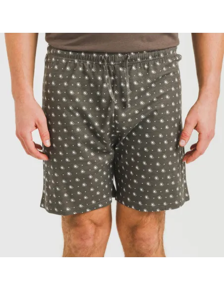 Pijama curto algodão homem Cachemir petróleo Pijama curto algodão homem Cachemir petróleo