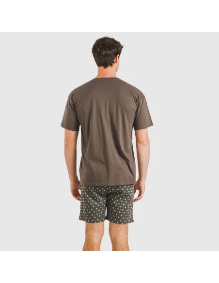 Pijama curto algodão homem Cachemir petróleo Pijama curto algodão homem Cachemir petróleo