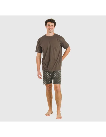 Pijama curto algodão homem Cachemir petróleo Pijama curto algodão homem Cachemir petróleo