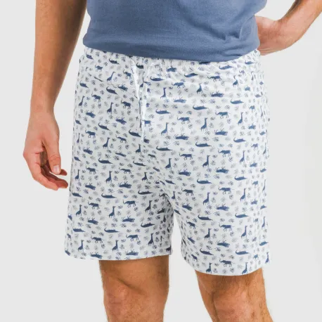 Pijama curto algodão homem Saachi azul