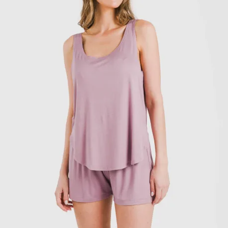 Pijama alças mulher viscosa liso