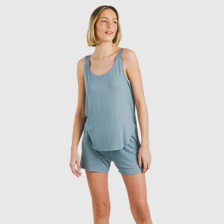 Pijama alças mulher viscosa liso