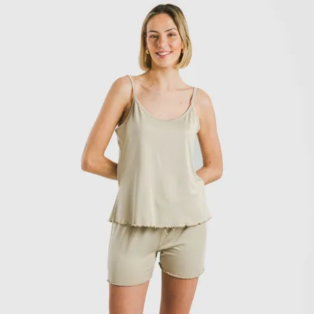 Pijama alças mulher soft liso