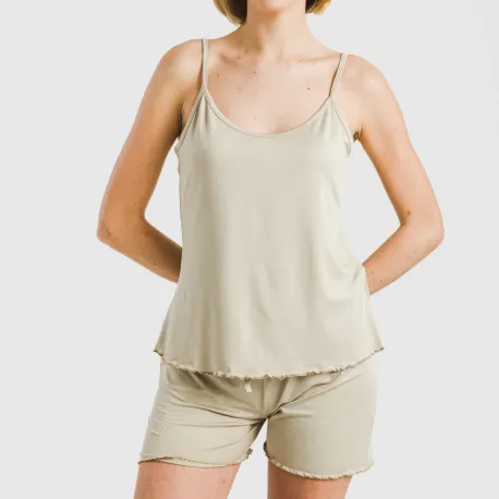 Pijama alças mulher soft liso