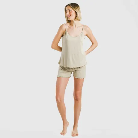 Pijama alças mulher soft liso