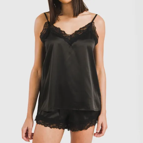 Pijama alças mulher Saten Friday liso