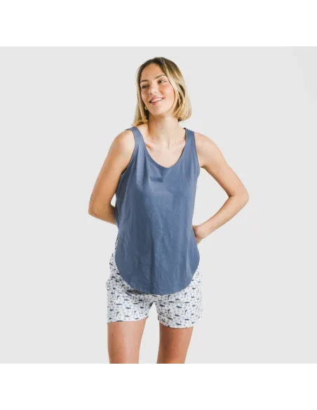 Pijama curto algodão Saachi azul