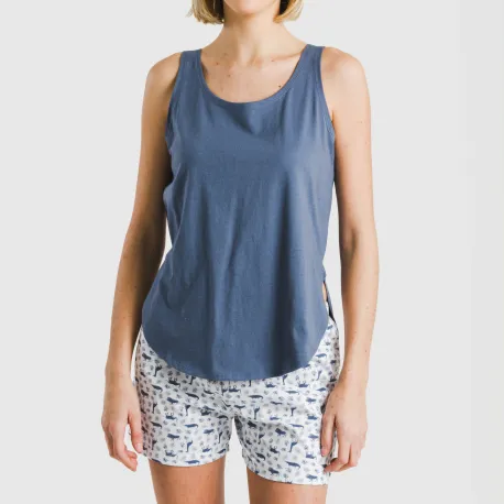 Pijama curto algodão Saachi azul