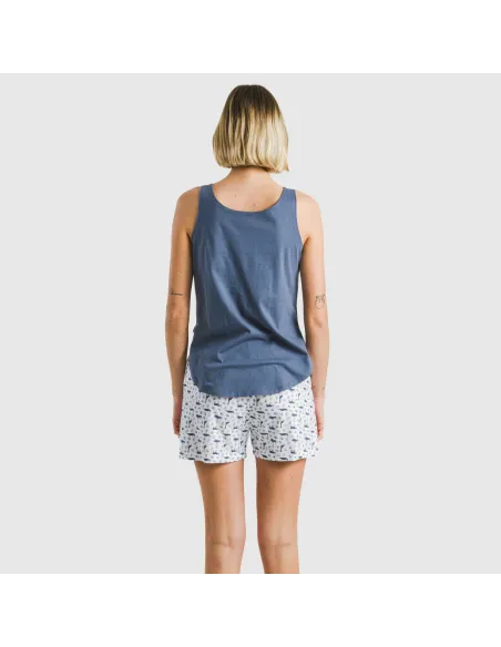 Pijama curto algodão Saachi azul