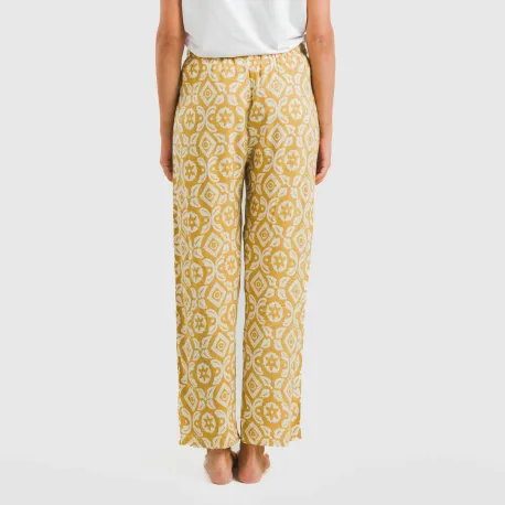Calças viscosa Eugenia ocre