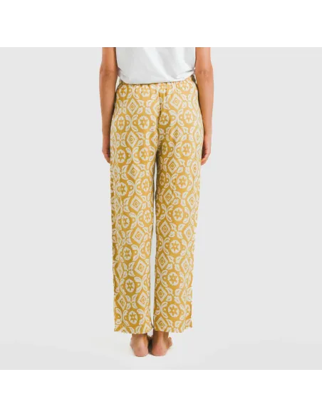 Calças viscosa Eugenia ocre