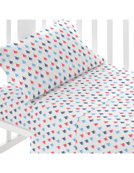 Jogo de lençóis algodão Hawat azul cama bebé Jogo de lençóis algodão Hawat azul cama bebé