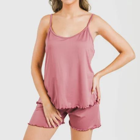 Pijama alças mulher soft liso