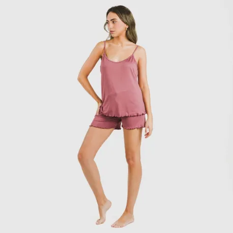 Pijama alças mulher soft liso