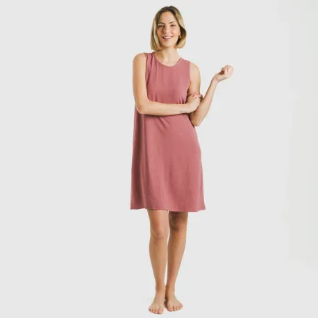 Vestido curto alças bambula liso