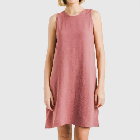 Vestido curto alças bambula liso