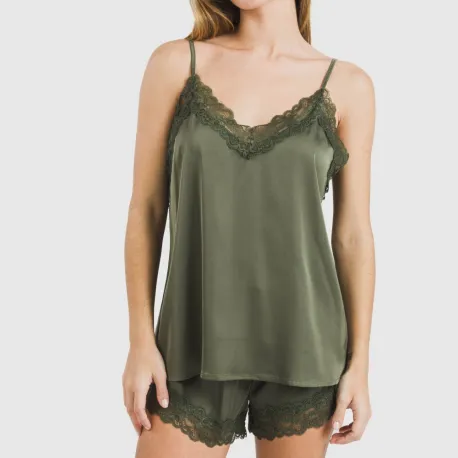 Pijama alças mulher Saten Friday liso