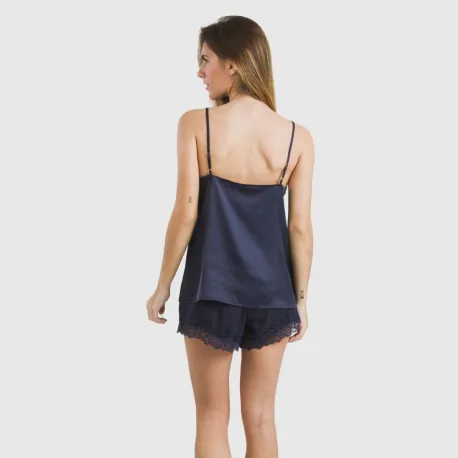 Pijama alças mulher Saten Friday liso