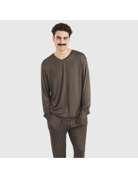 Pijama comprido viscosa homem liso Pijama comprido viscosa homem liso