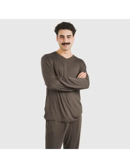 Pijama comprido viscosa homem liso Pijama comprido viscosa homem liso