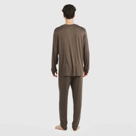 Pijama comprido viscosa homem liso