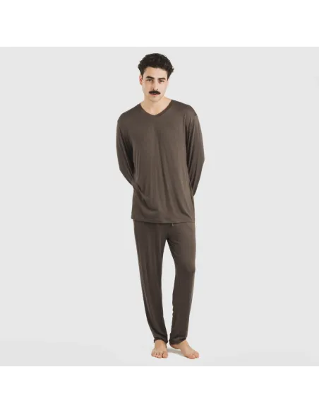 Pijama comprido viscosa homem liso Pijama comprido viscosa homem liso