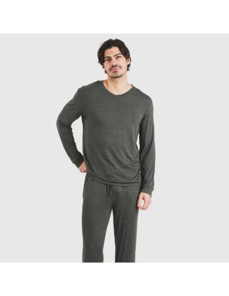 Pijama comprido viscosa homem liso Pijama comprido viscosa homem liso