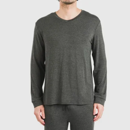 Pijama comprido viscosa homem liso